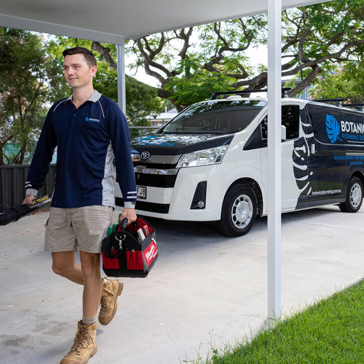 Plumber Arriving House